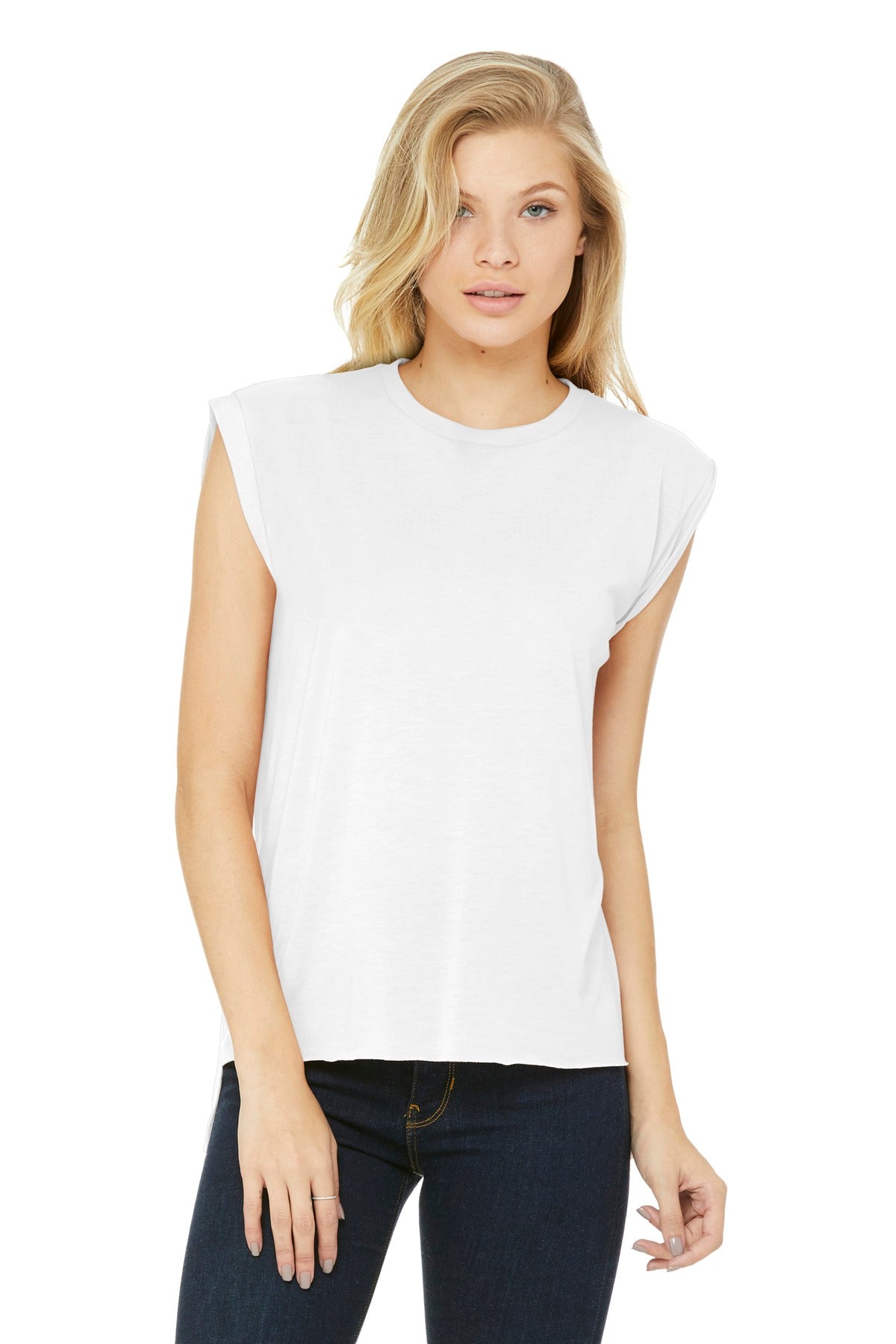 BELLA+CANVAS® Women's Flowy Muscle Tee with Rolled Cuffs BC8804