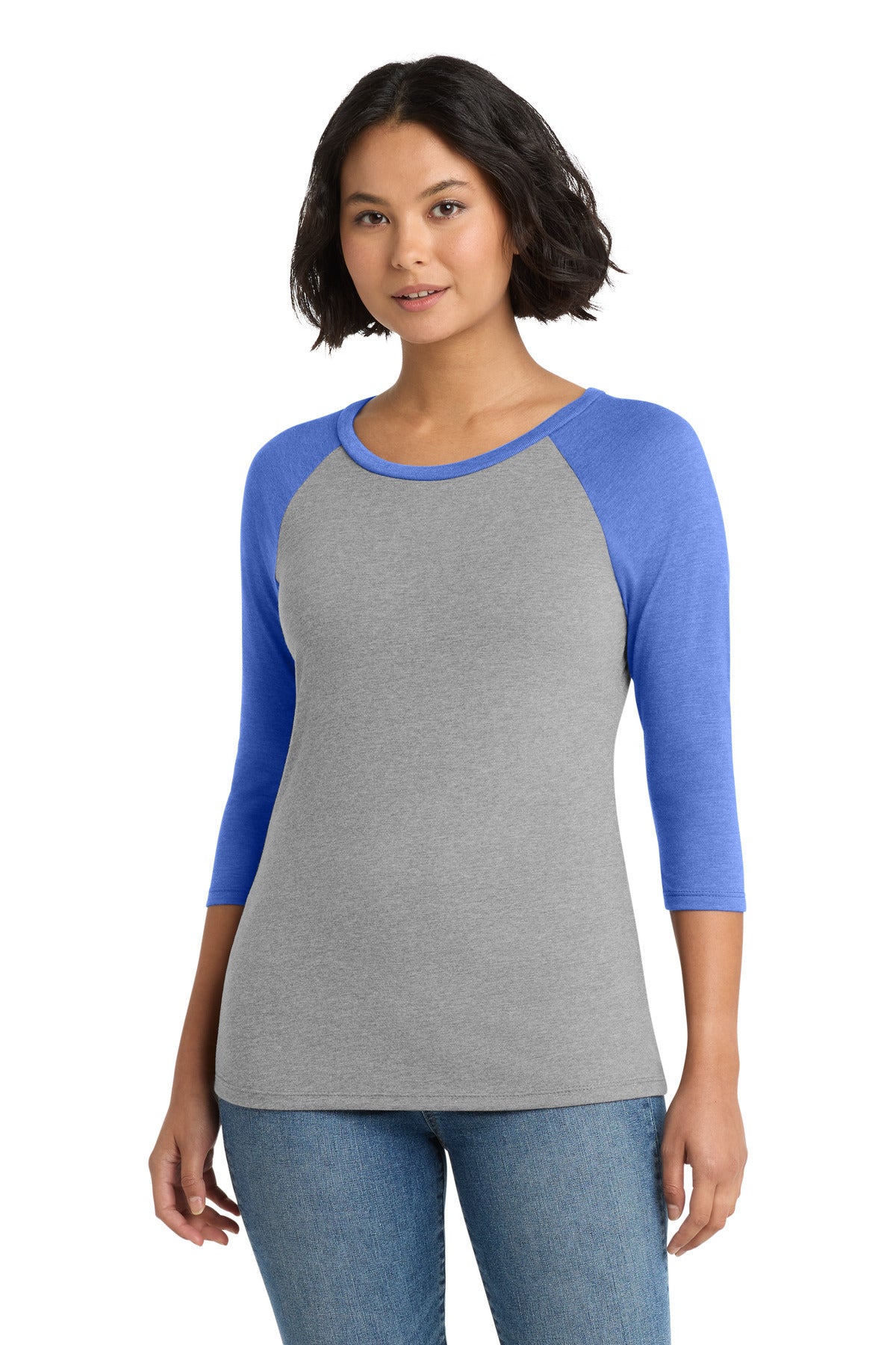 District® Women's Perfect Tri® 3/4-Sleeve Raglan. DM136L