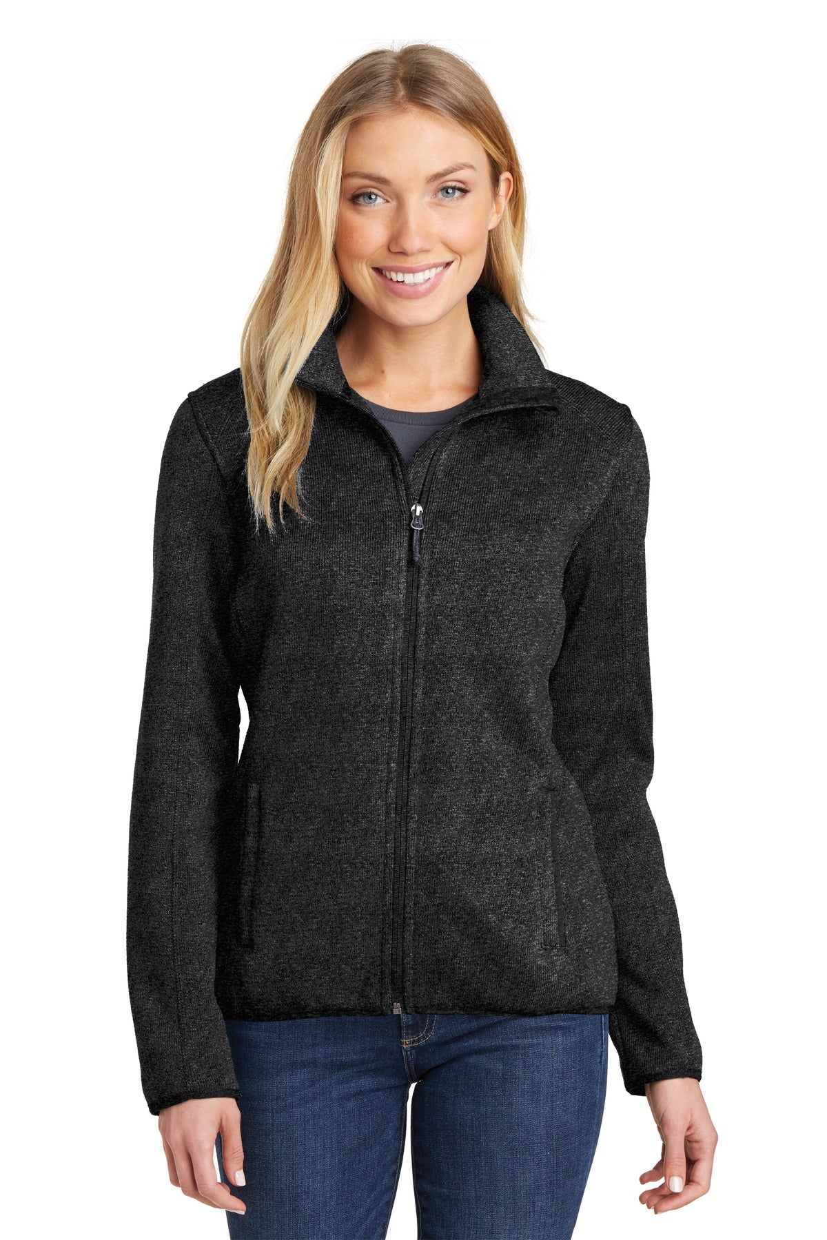 sui② Port Authority® Women's Sweater Fleece Jacket. L232 – SanMar Sports