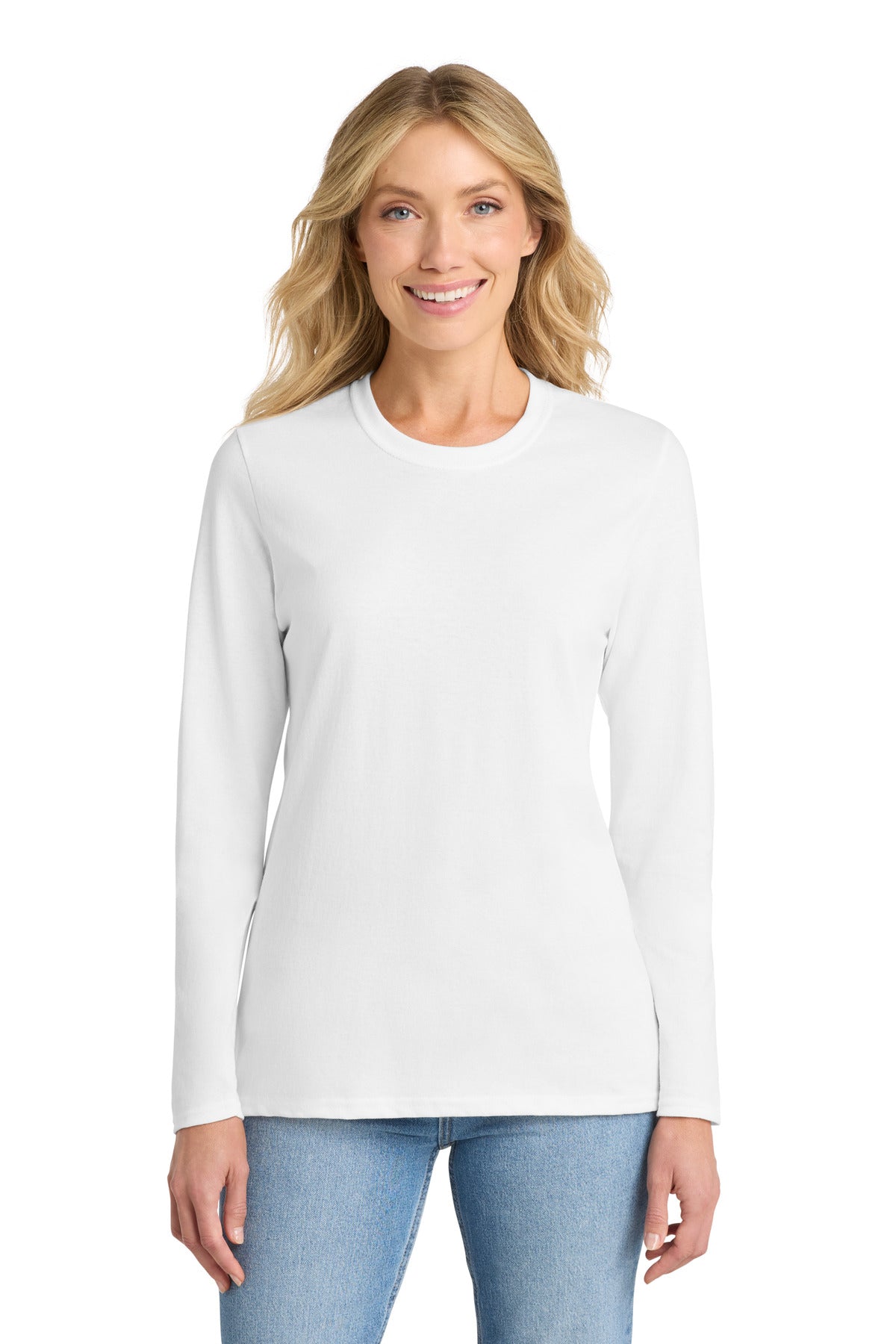 Port & Co™ Women's Long Sleeve Core Cotton Tee. LPC54LS