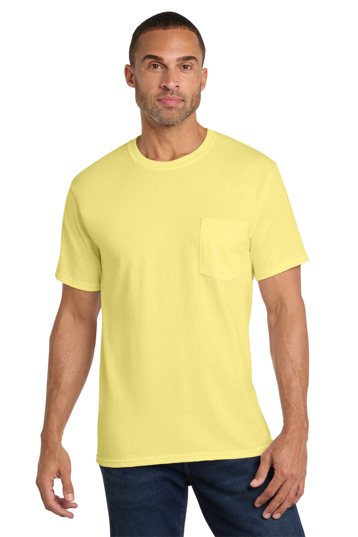 Port & Co™ Core Cotton Pocket Tee. PC54P