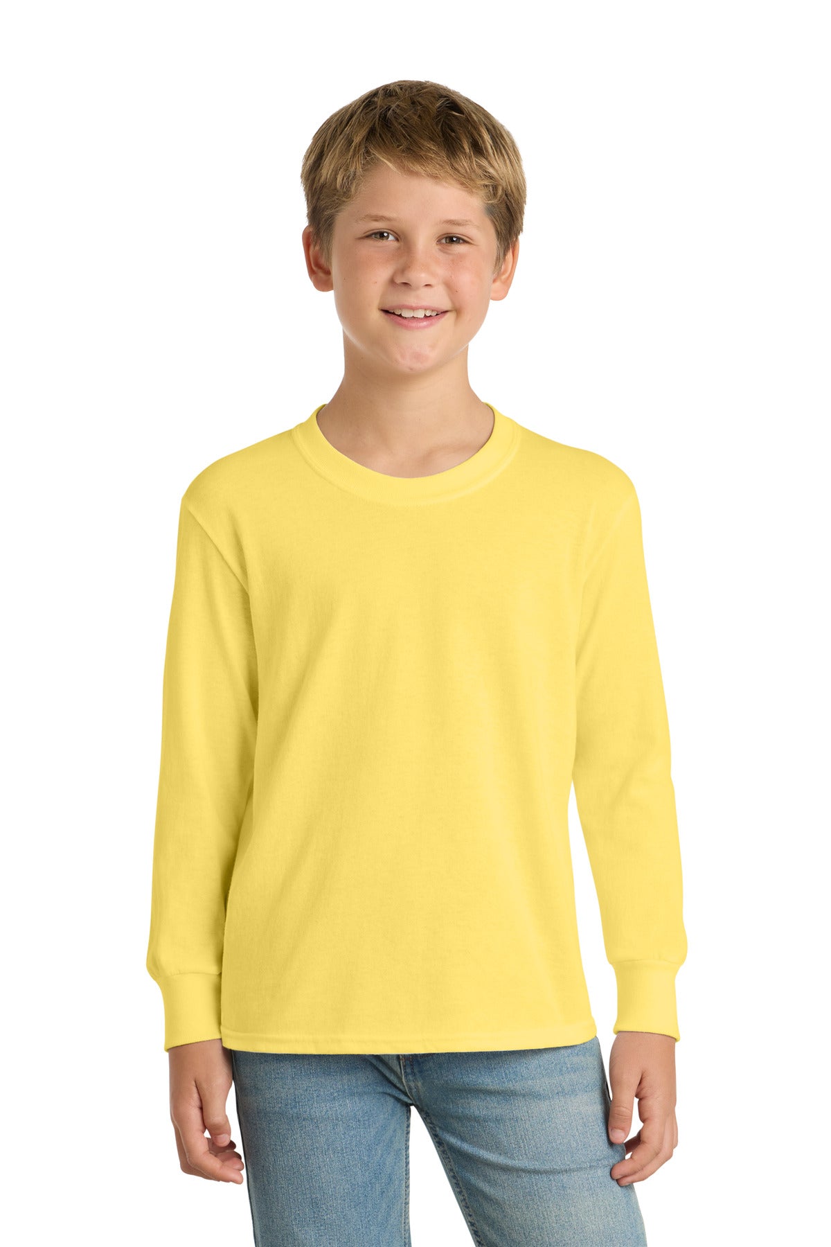 Port & Co™ Youth Long Sleeve Core Cotton Tee. PC54YLS