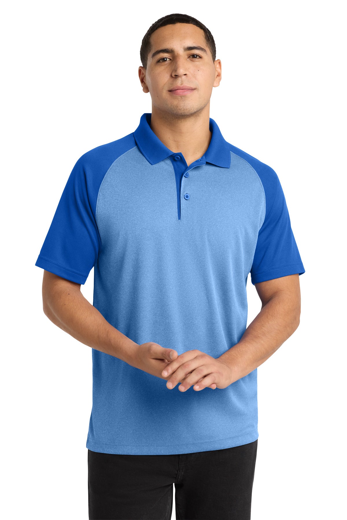 Sport-Tek ® PosiCharge ® RacerMesh ® Raglan Heather Block Polo. ST641