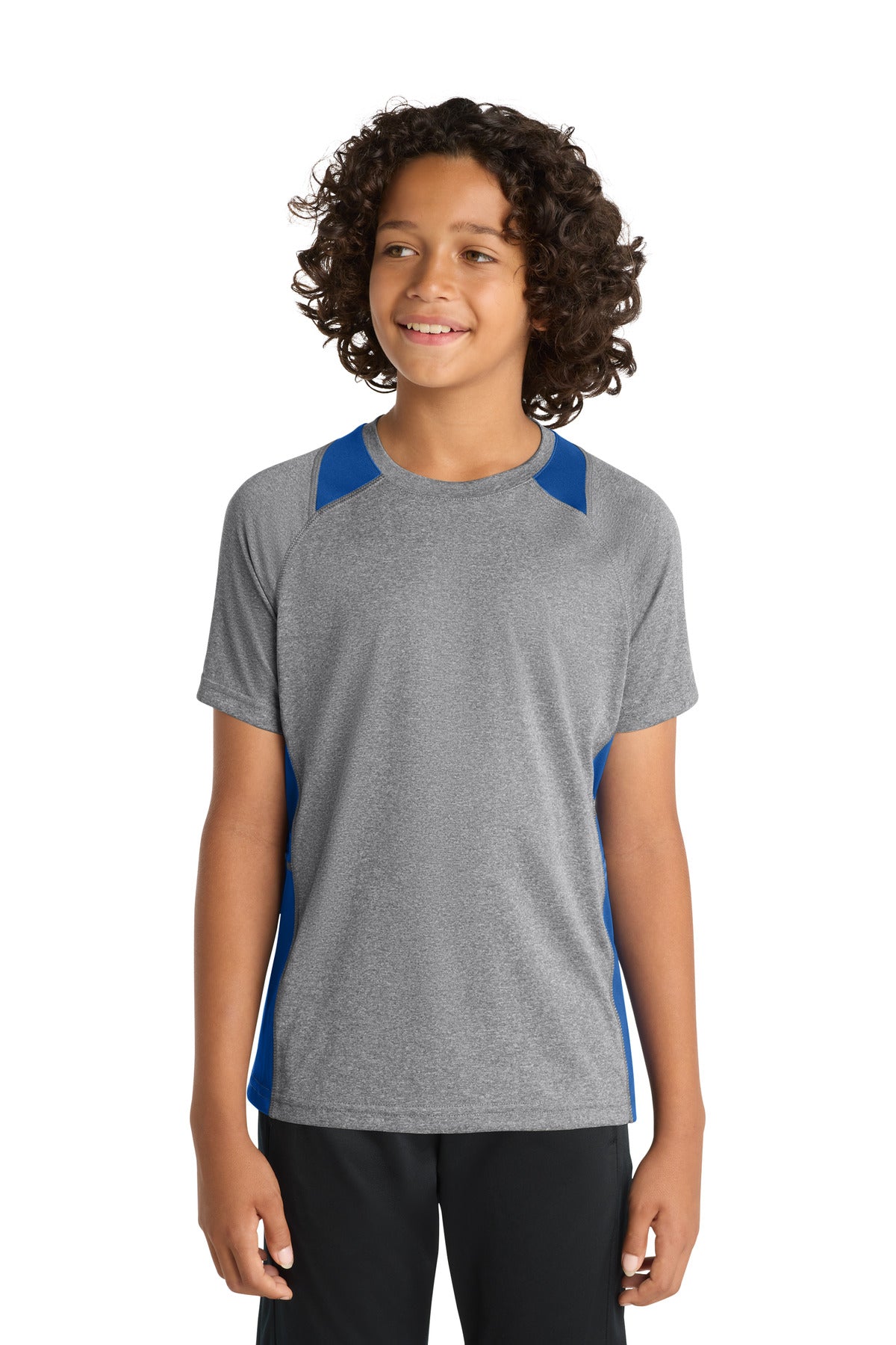 Sport-Tek® Youth Heather Colorblock Contender™ Tee. YST361