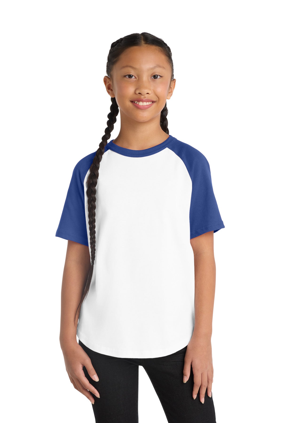Sport-Tek® Youth Short Sleeve Colorblock Raglan Jersey. YT201