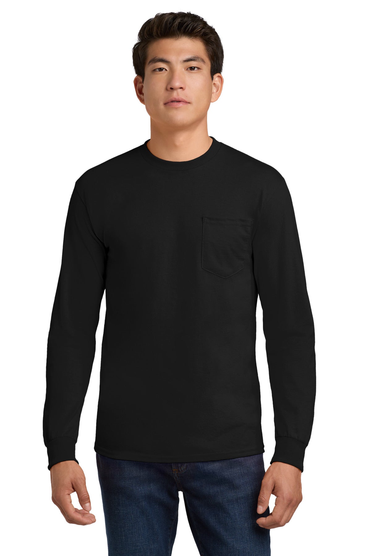 Gildan® - Ultra Cotton® 100% US Cotton Long Sleeve T-Shirt with Pocket.  2410