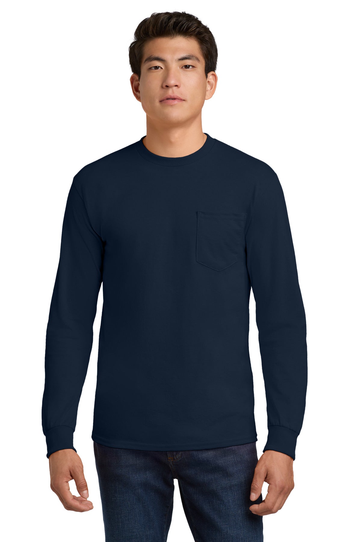 Gildan® - Ultra Cotton® 100% US Cotton Long Sleeve T-Shirt with Pocket.  2410