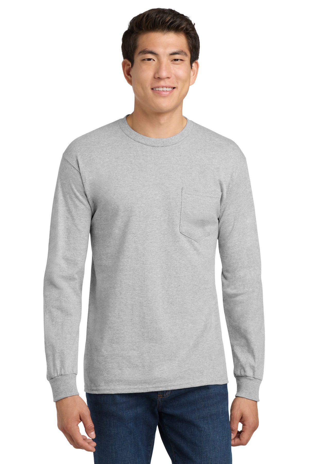 Gildan® - Ultra Cotton® 100% US Cotton Long Sleeve T-Shirt with Pocket.  2410