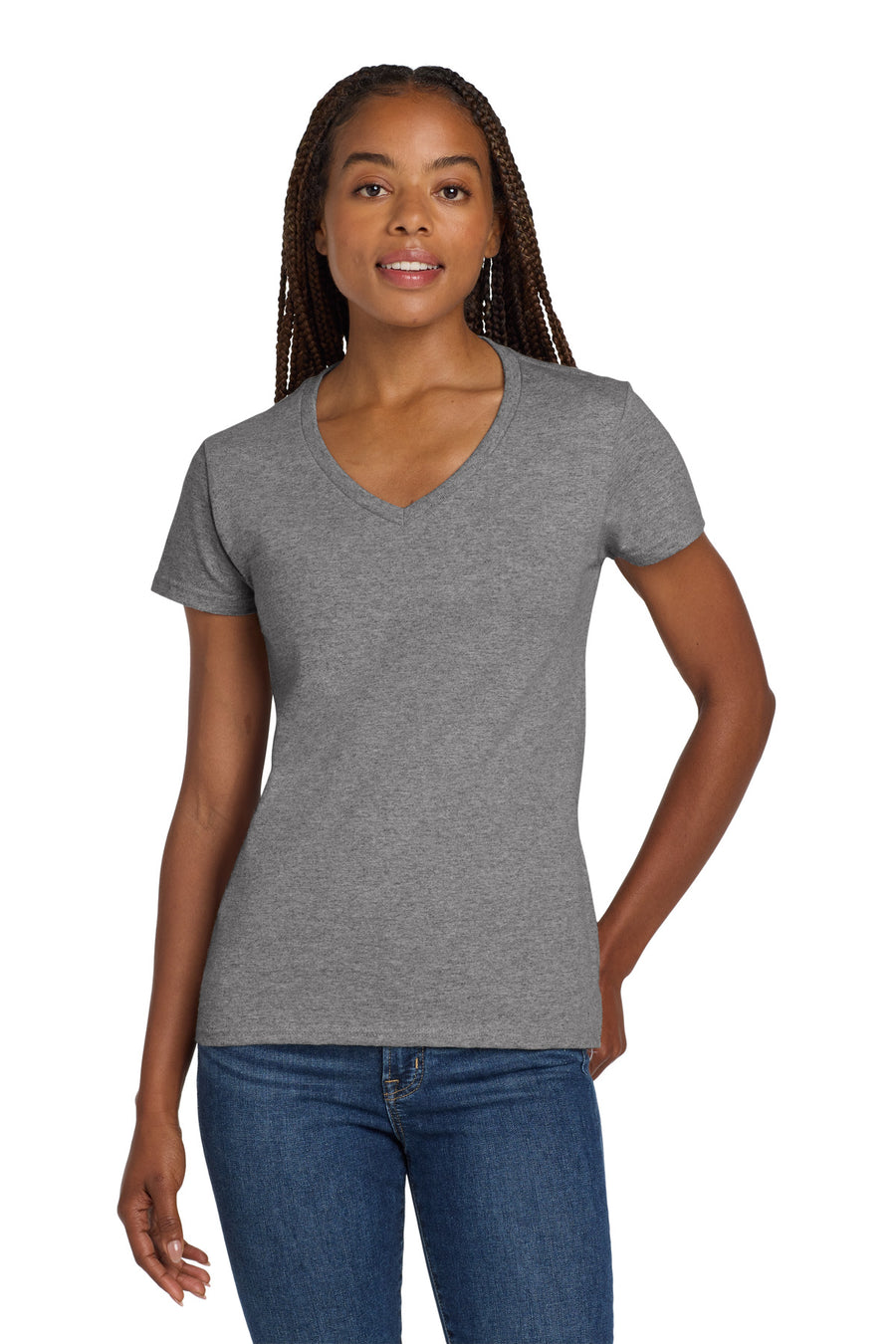 Gildan® Women's Heavy Cotton® 100% Cotton V-Neck T-Shirt. 5V00L
