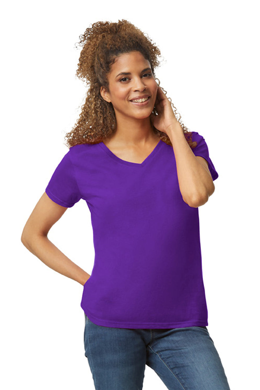 Gildan® Women's Heavy Cotton® 100% Cotton V-Neck T-Shirt. 5V00L