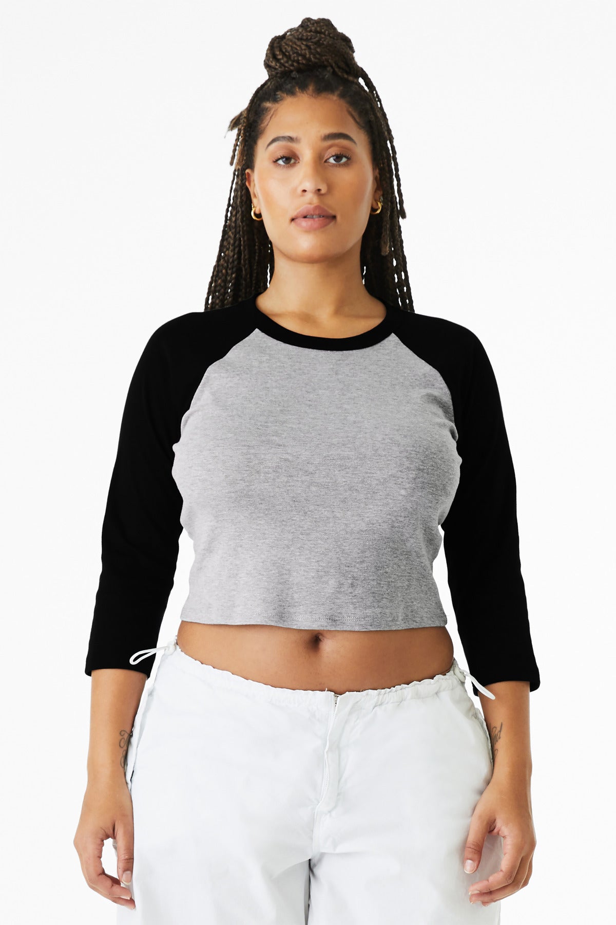 BELLA+CANVAS® Women's Micro Rib 3/4 Raglan Baby Tee BC1200
