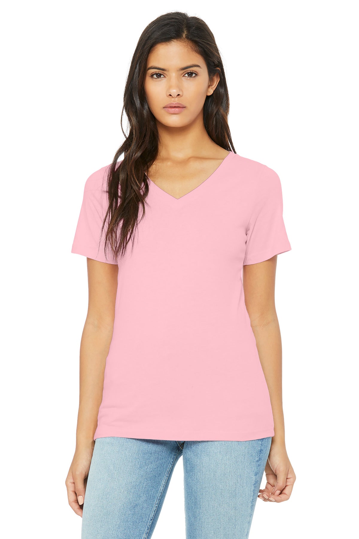 BELLA+CANVAS ® Women's Relaxed Jersey Short Sleeve V-Neck Tee. BC6405