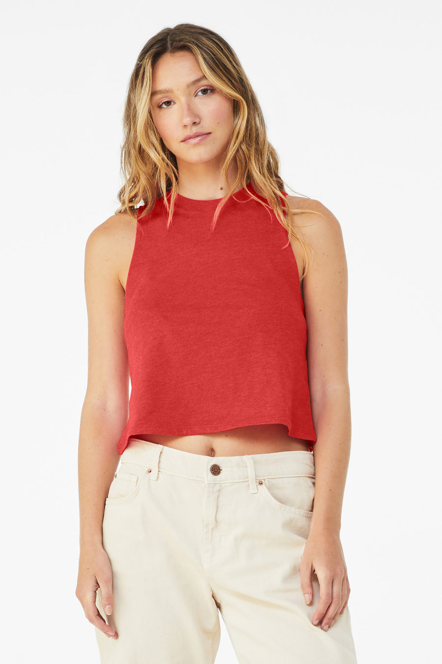 BELLA+CANVAS  Women's Racerback Cropped Tank. BC6682