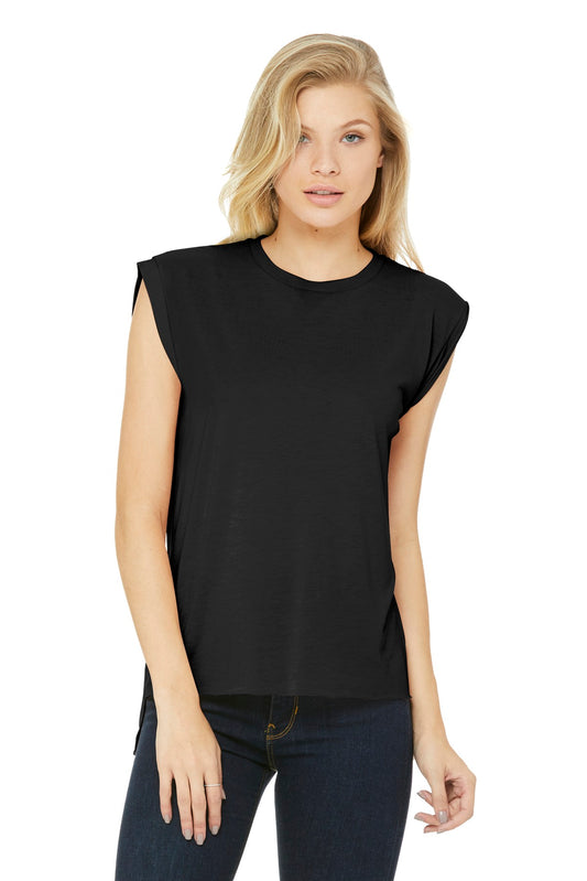 DISCONTINUED BELLA+CANVAS ® Women's Flowy Muscle Tee With Rolled Cuffs. BC8804