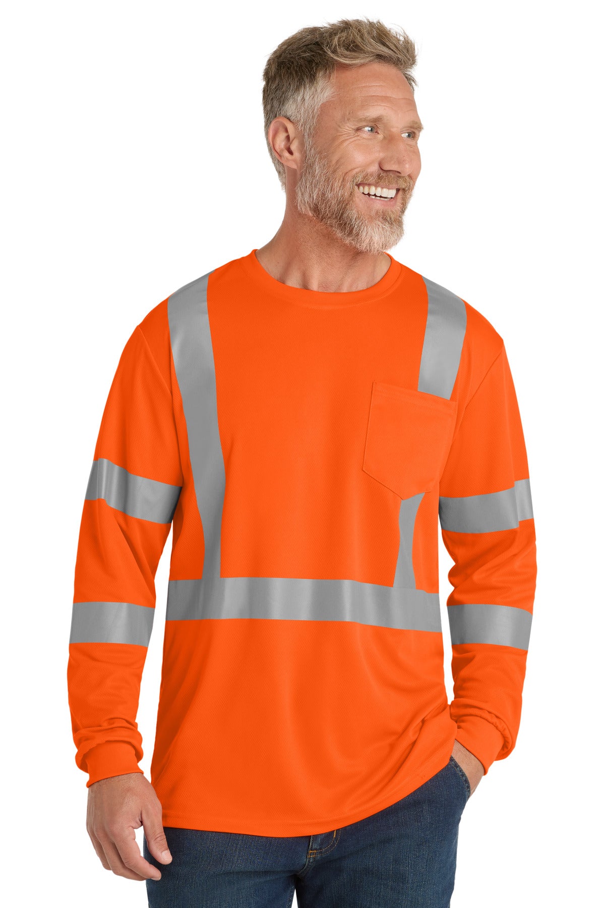 CornerStone ® ANSI 107 Class 3 Mesh Long Sleeve Tee. CS203