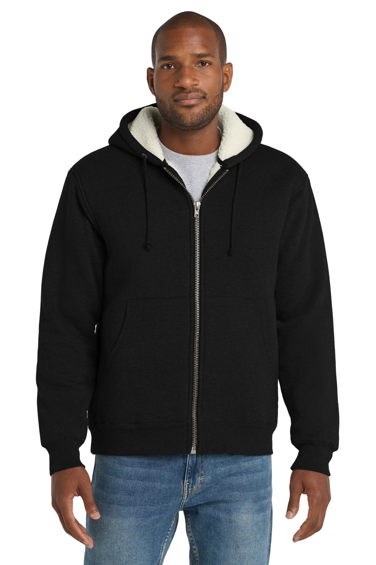 CornerStone® Heavyweight Sherpa-Lined Hooded Fleece Jacket. CS625