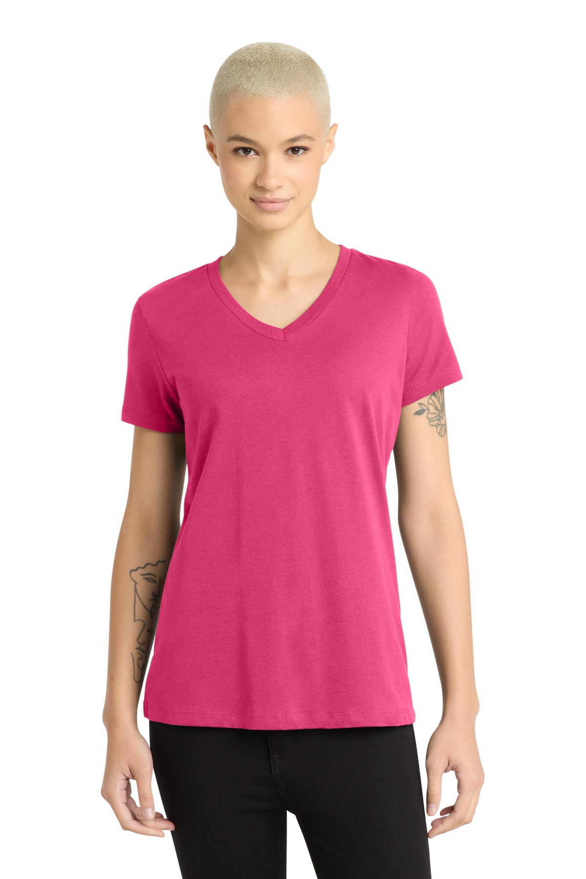 District® - Women's Perfect Weight® V-Neck Tee. DM1170L