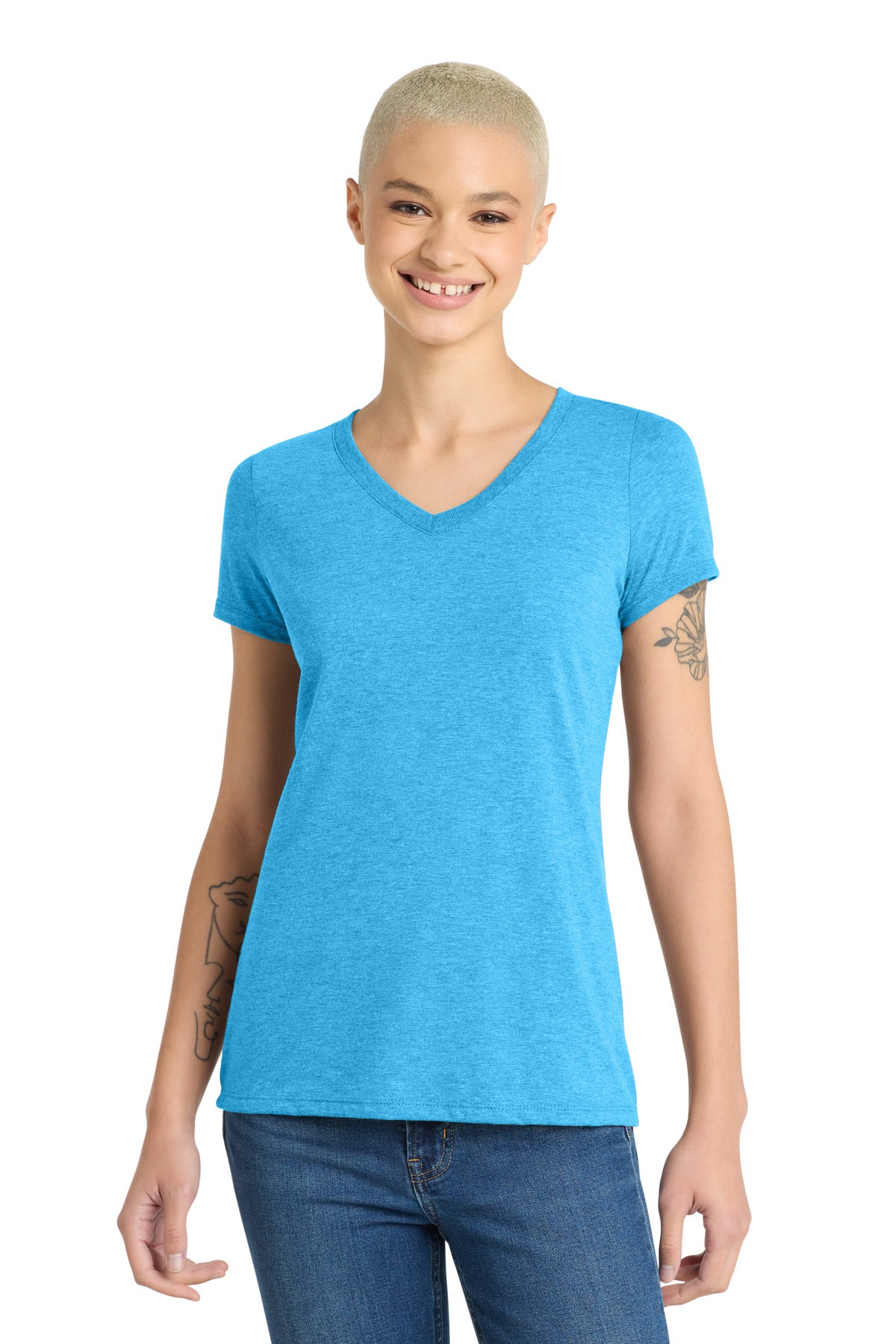 District® Women's Perfect Tri® V-Neck Tee. DM1350L
