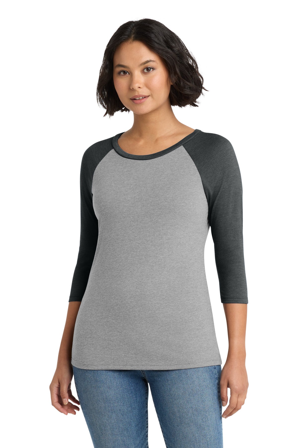 District® Women's Perfect Tri® 3/4-Sleeve Raglan. DM136L