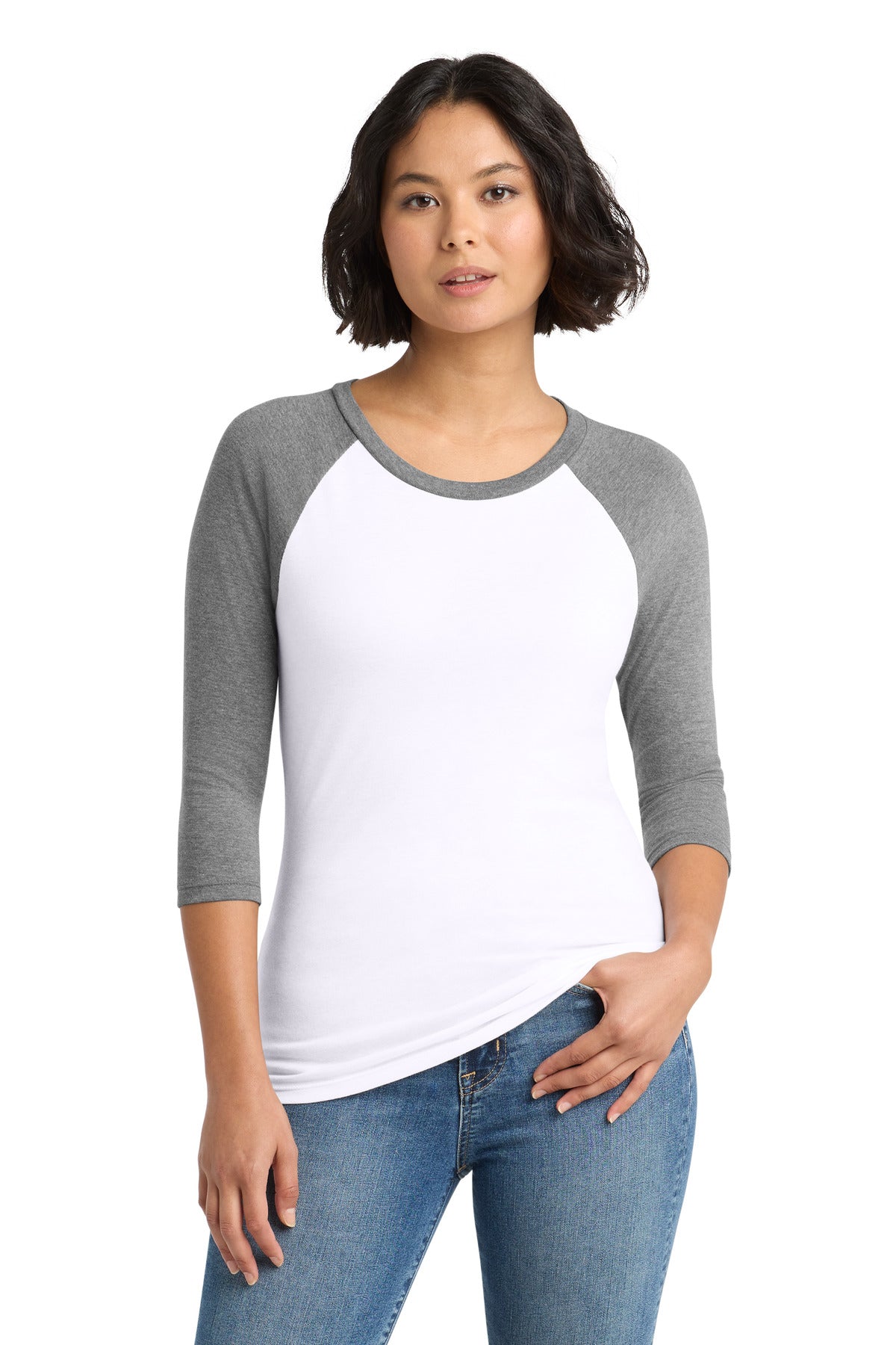 District® Women's Perfect Tri® 3/4-Sleeve Raglan. DM136L