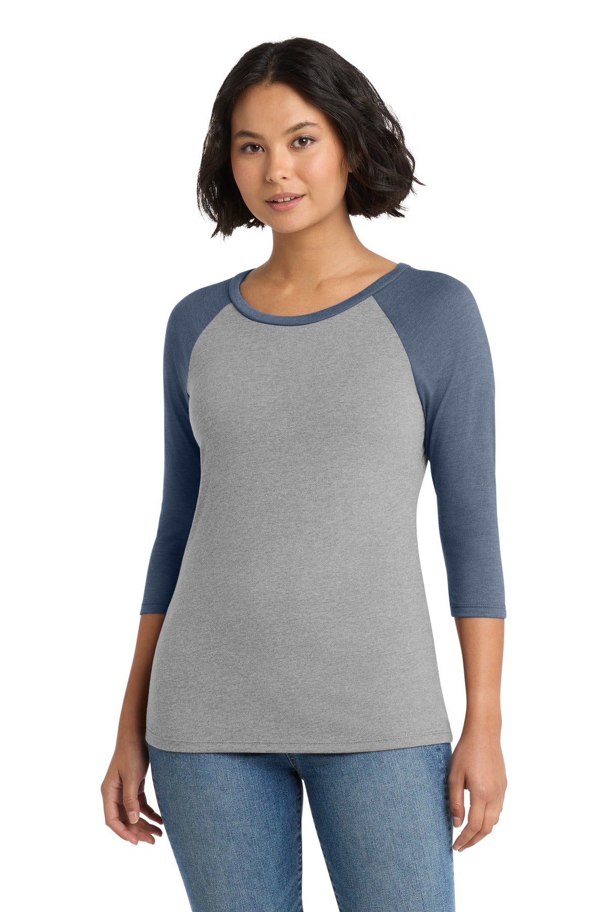 District® Women's Perfect Tri® 3/4-Sleeve Raglan. DM136L