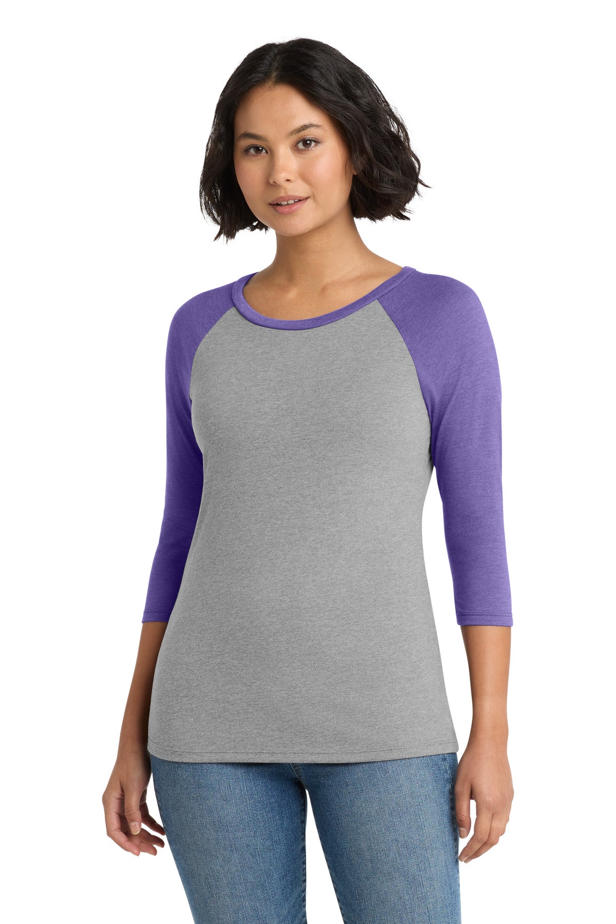 District® Women's Perfect Tri® 3/4-Sleeve Raglan. DM136L