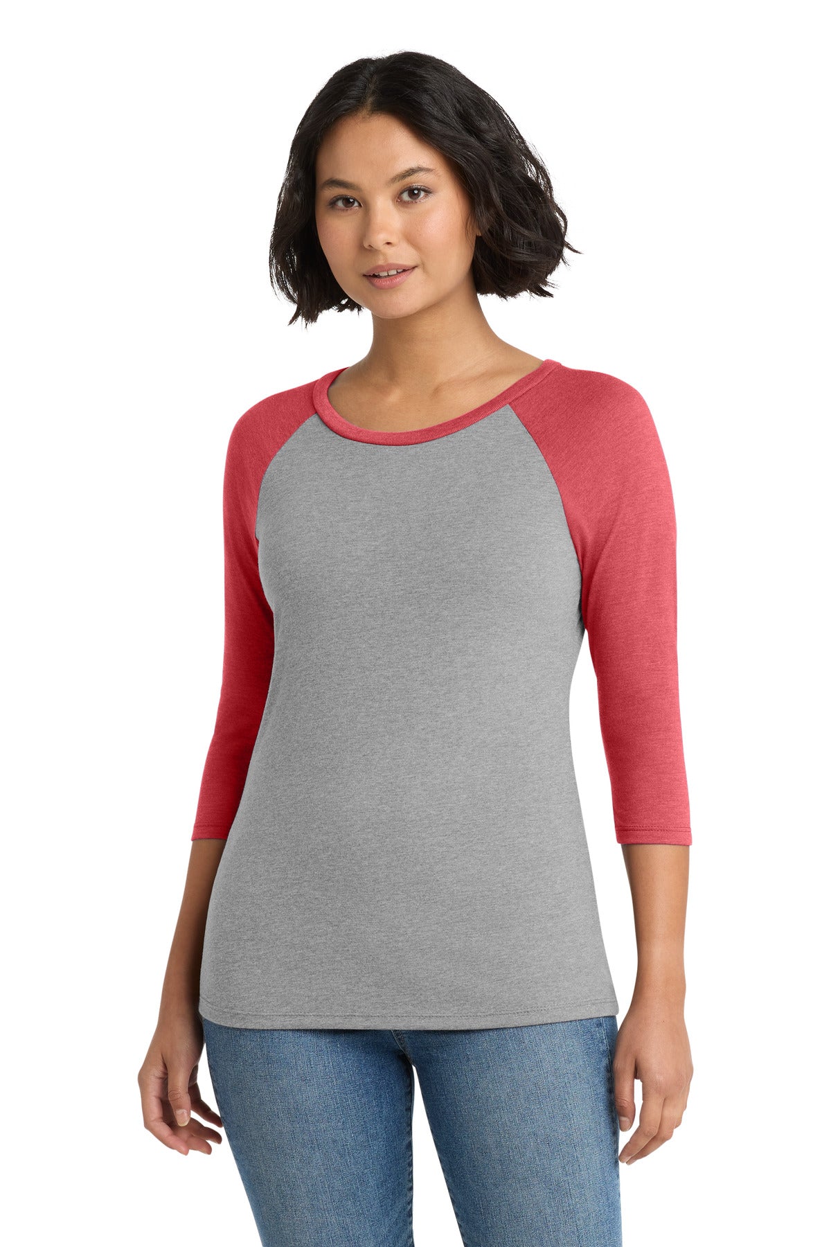 District® Women's Perfect Tri® 3/4-Sleeve Raglan. DM136L