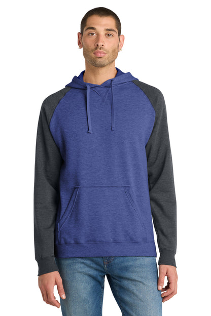 District® Young Mens Lightweight Fleece Raglan Hoodie.  DT196