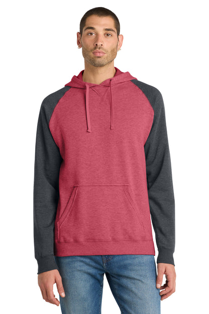 District® Young Mens Lightweight Fleece Raglan Hoodie.  DT196