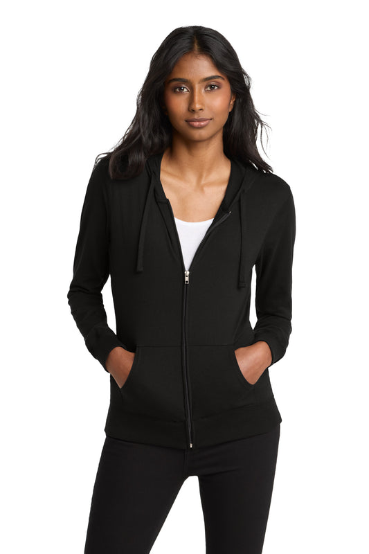 District® Women's Fitted Jersey Full-Zip Hoodie. DT2100