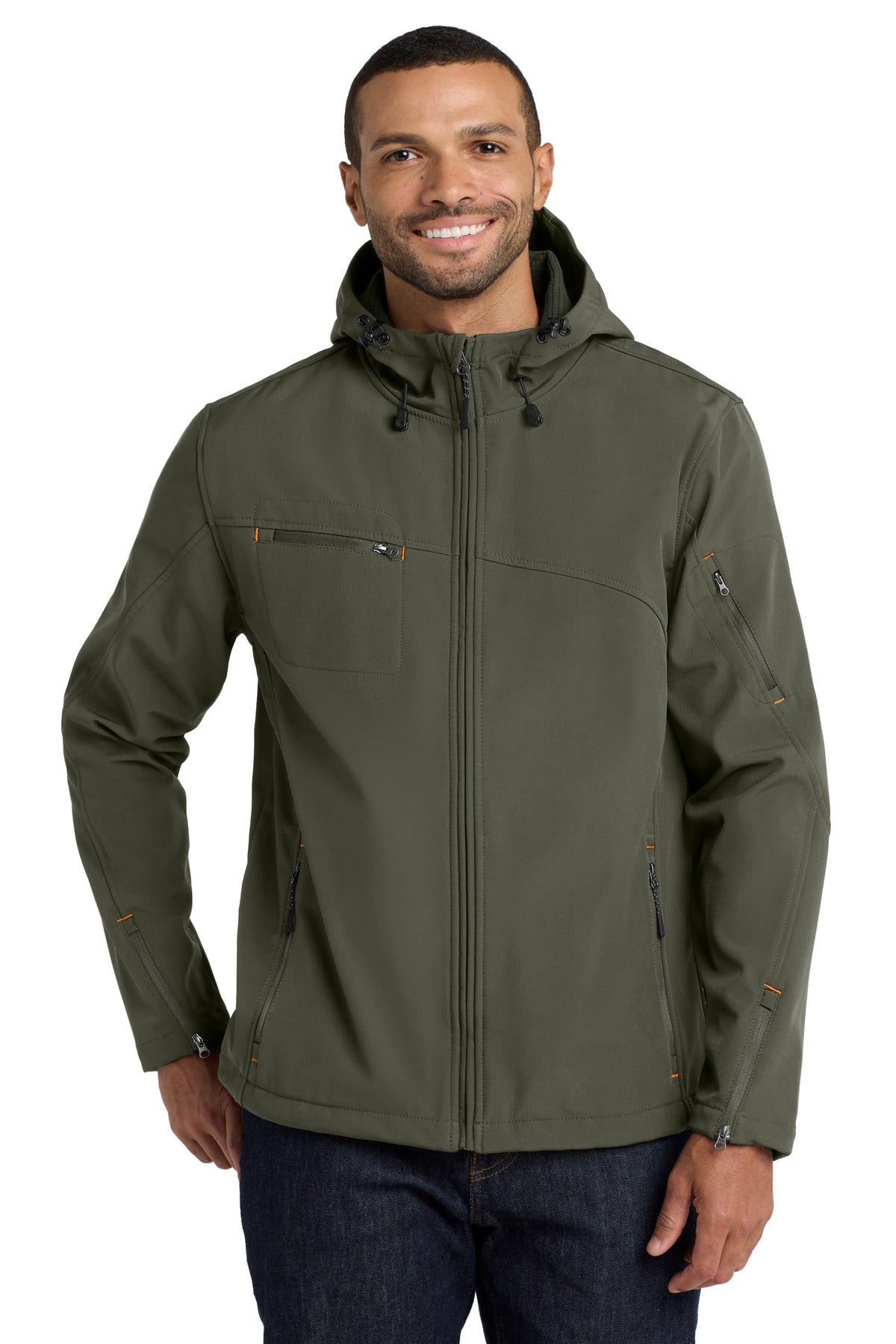 Port Authority® Textured Hooded Soft Shell Jacket. J706 – SanMar