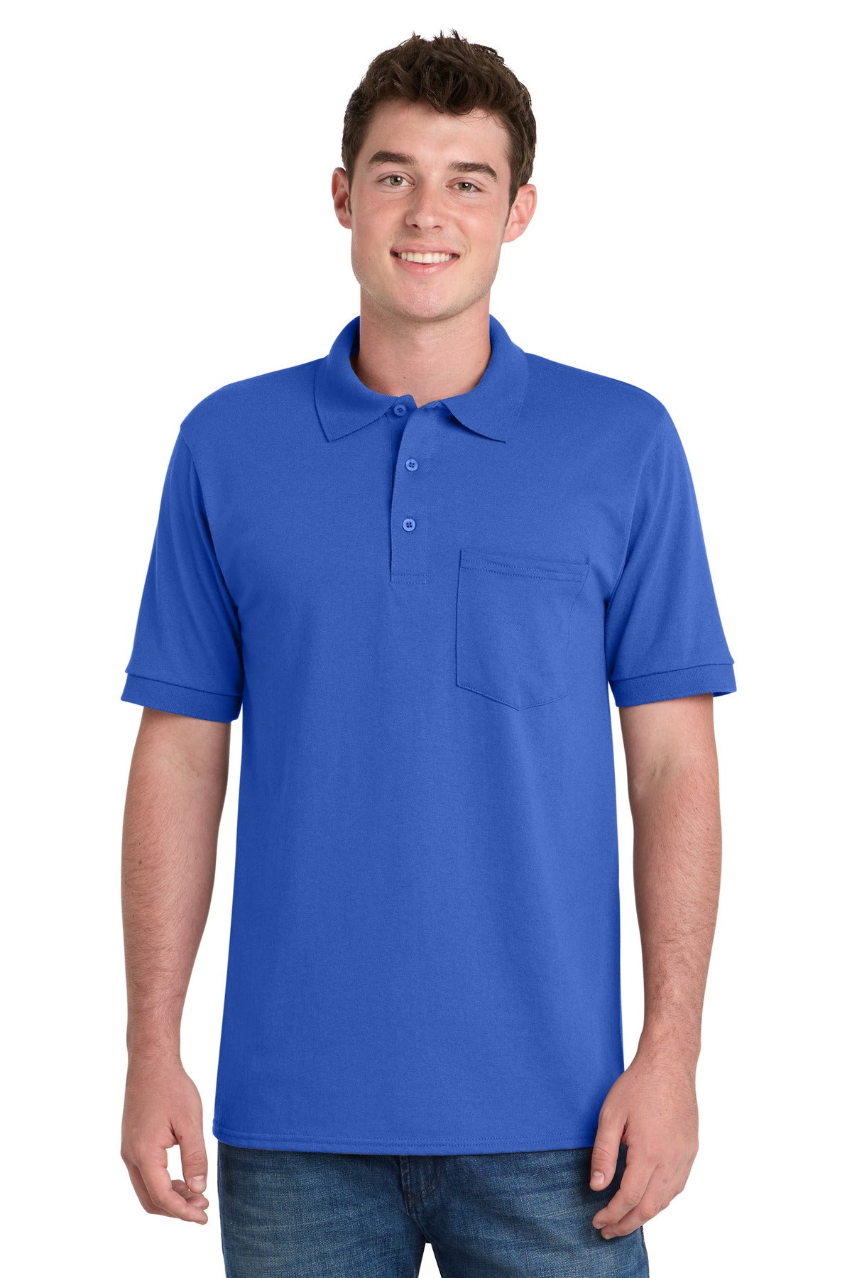 Port & Co™ Core Blend Jersey Knit Pocket Polo. KP55P