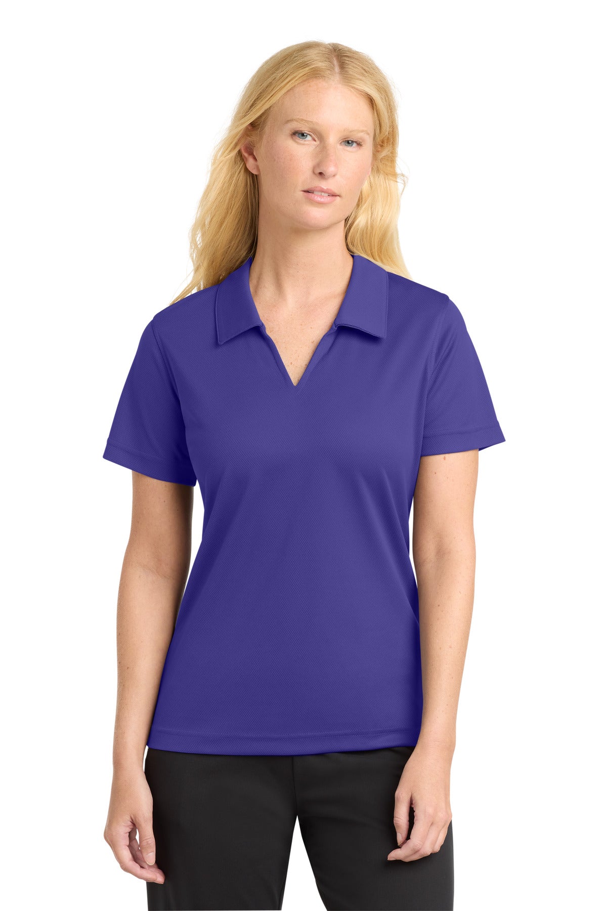 Sport-Tek® Women's Dri-Mesh® V-Neck Polo.  L469