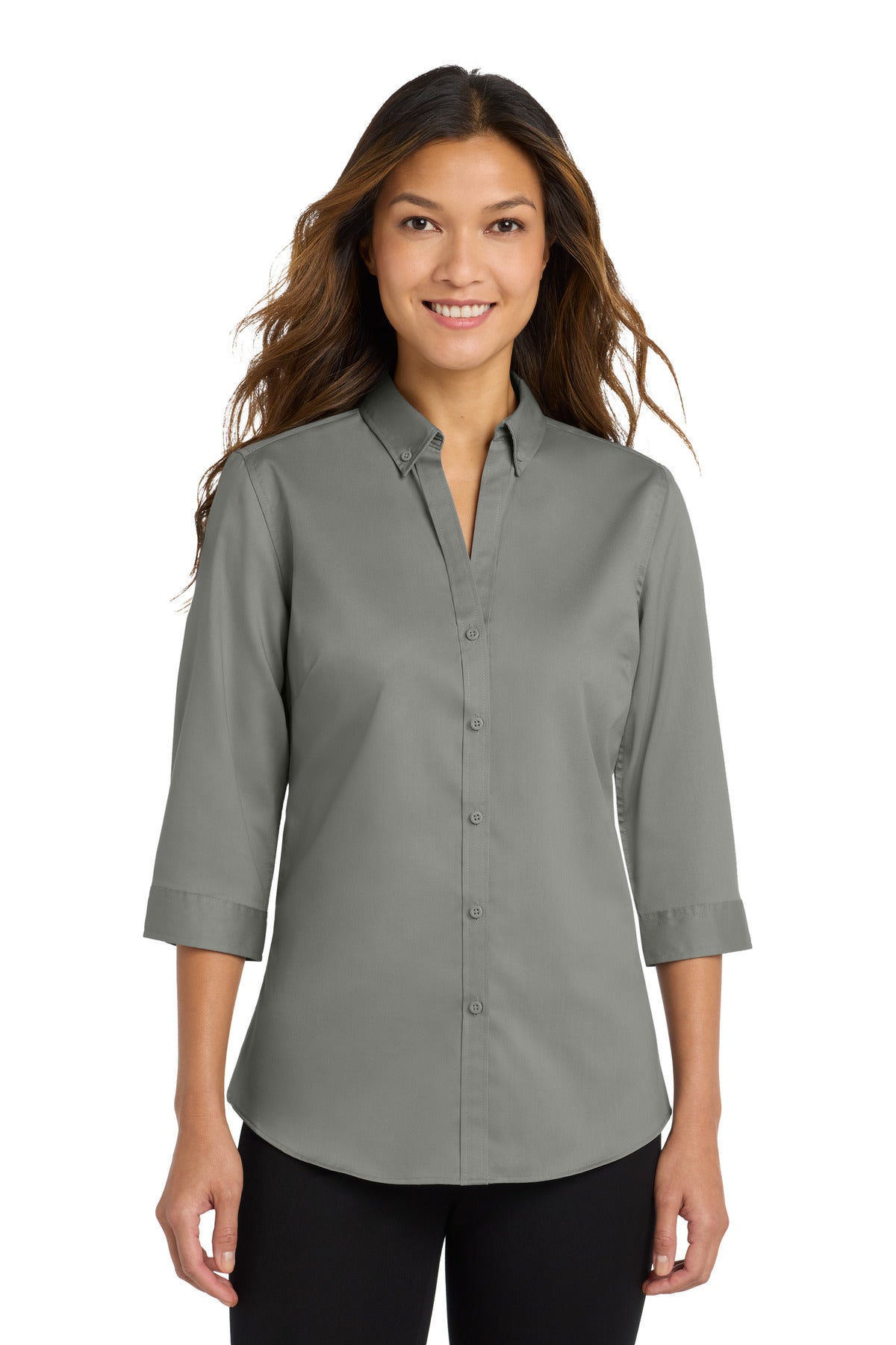 Port Authority® Women's 3/4-Sleeve SuperPro™ Twill Shirt. L665
