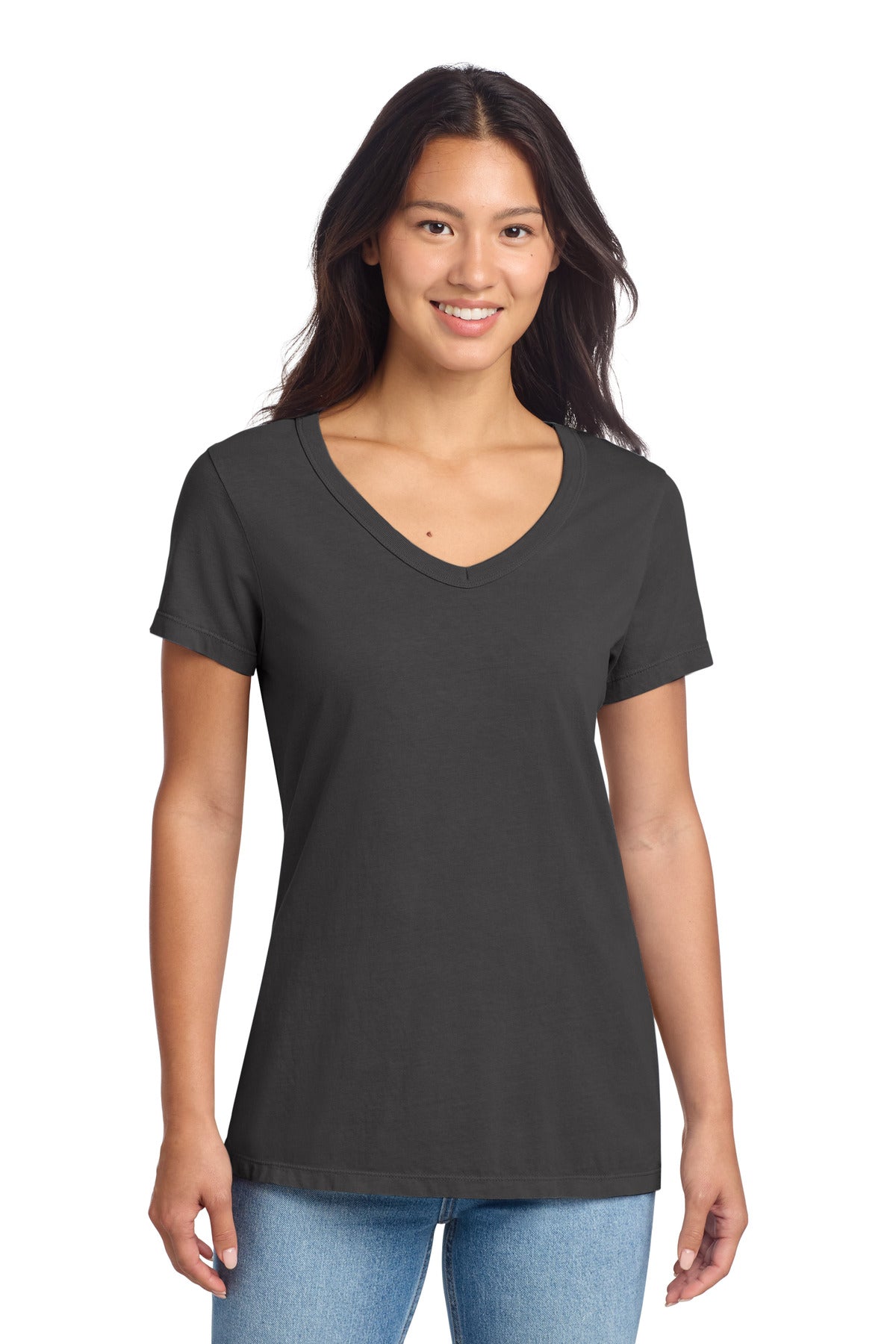 Port & Co™ Women's Beach Wash® Garment-Dyed V-Neck Tee LPC099V