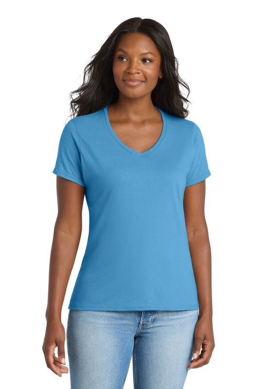 Port & Co™ Women's Performance Blend V-Neck Tee. LPC381V