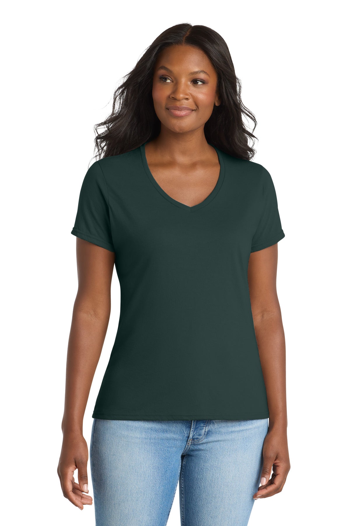 Port & Co™ Women's Performance Blend V-Neck Tee. LPC381V