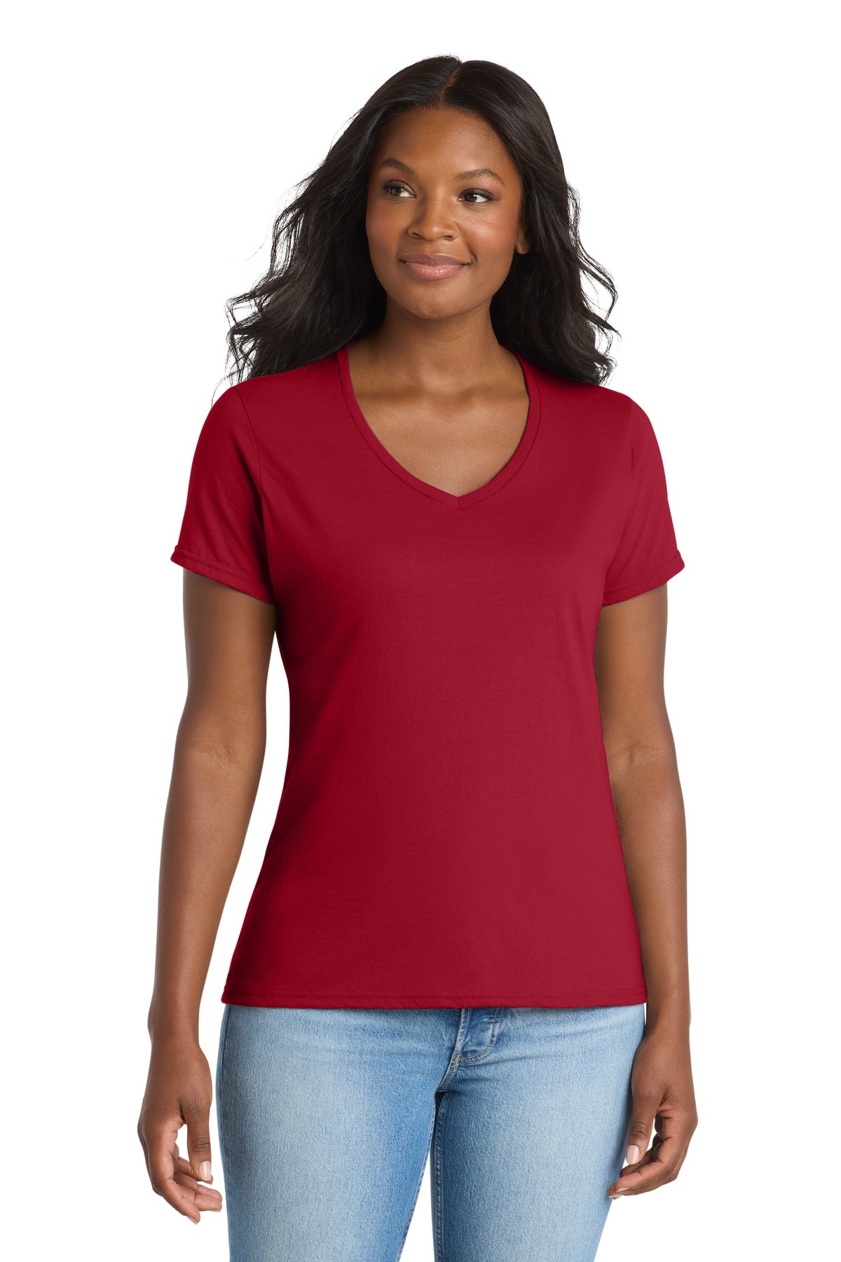 Port & Co™ Women's Performance Blend V-Neck Tee. LPC381V
