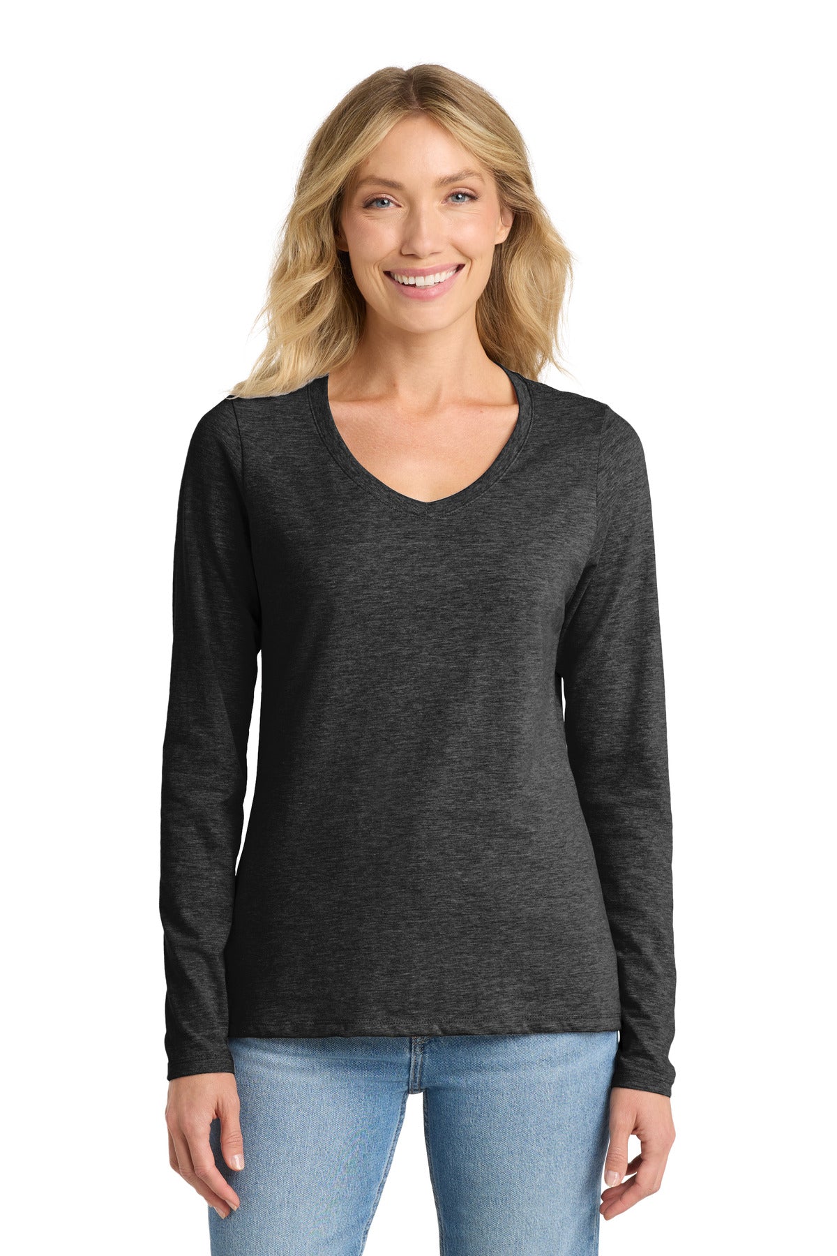 Port & Co™ Women's Long Sleeve Fan Favorite V-Neck Tee. LPC450VLS