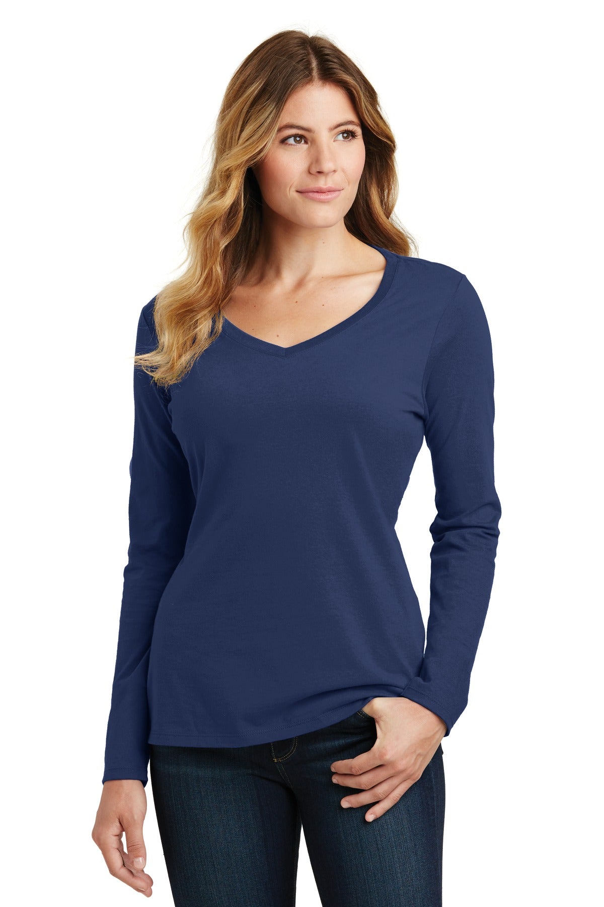 Port & Co™ Women's Long Sleeve Fan Favorite V-Neck Tee. LPC450VLS
