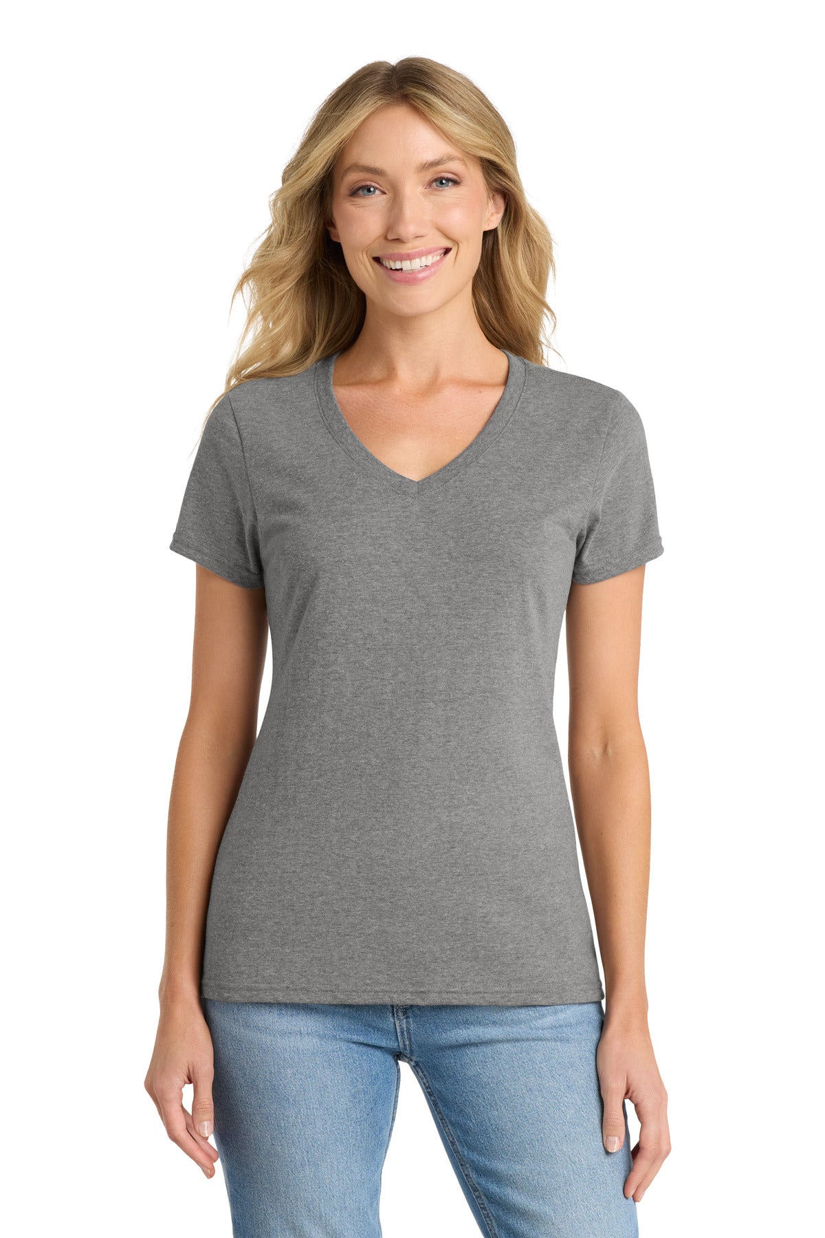 Port & Co™ Women's Fan Favorite™ Blend V-Neck Tee. LPC455V