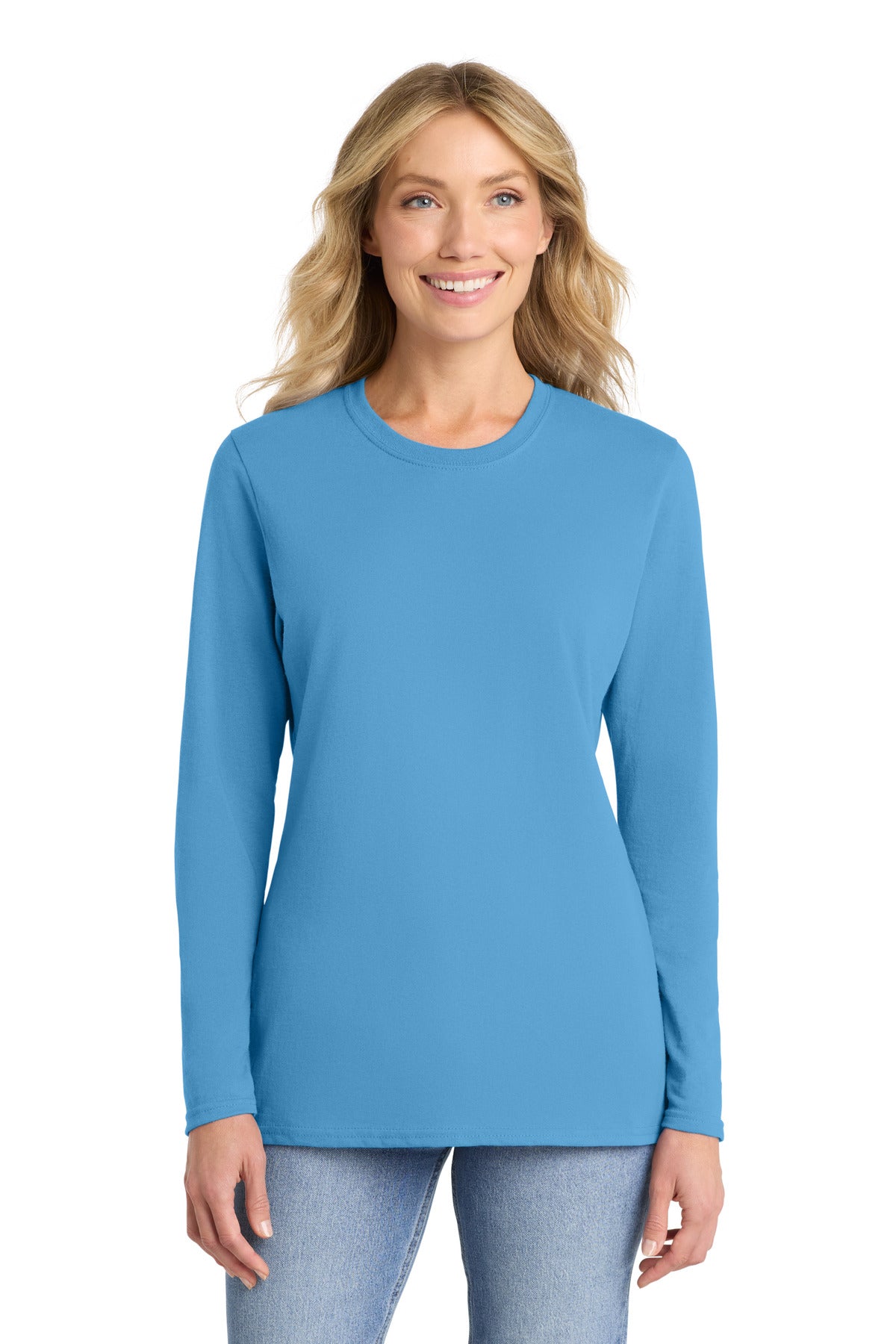 Port & Co™ Women's Long Sleeve Core Cotton Tee. LPC54LS