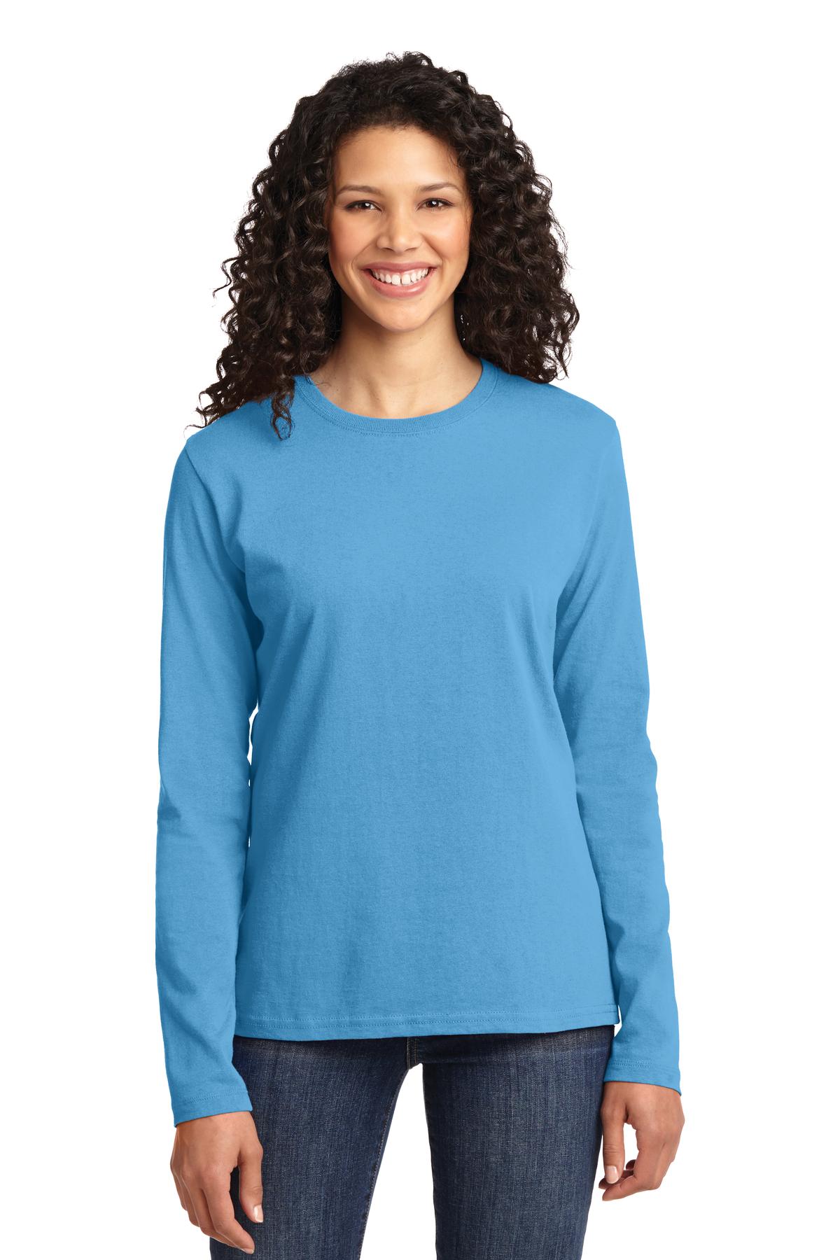 Port & Co™ Women's Long Sleeve Core Cotton Tee. LPC54LS