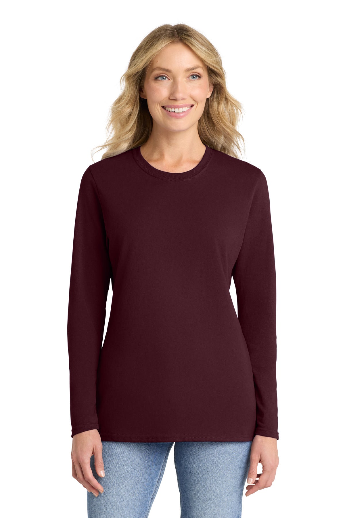Port & Co™ Women's Long Sleeve Core Cotton Tee. LPC54LS