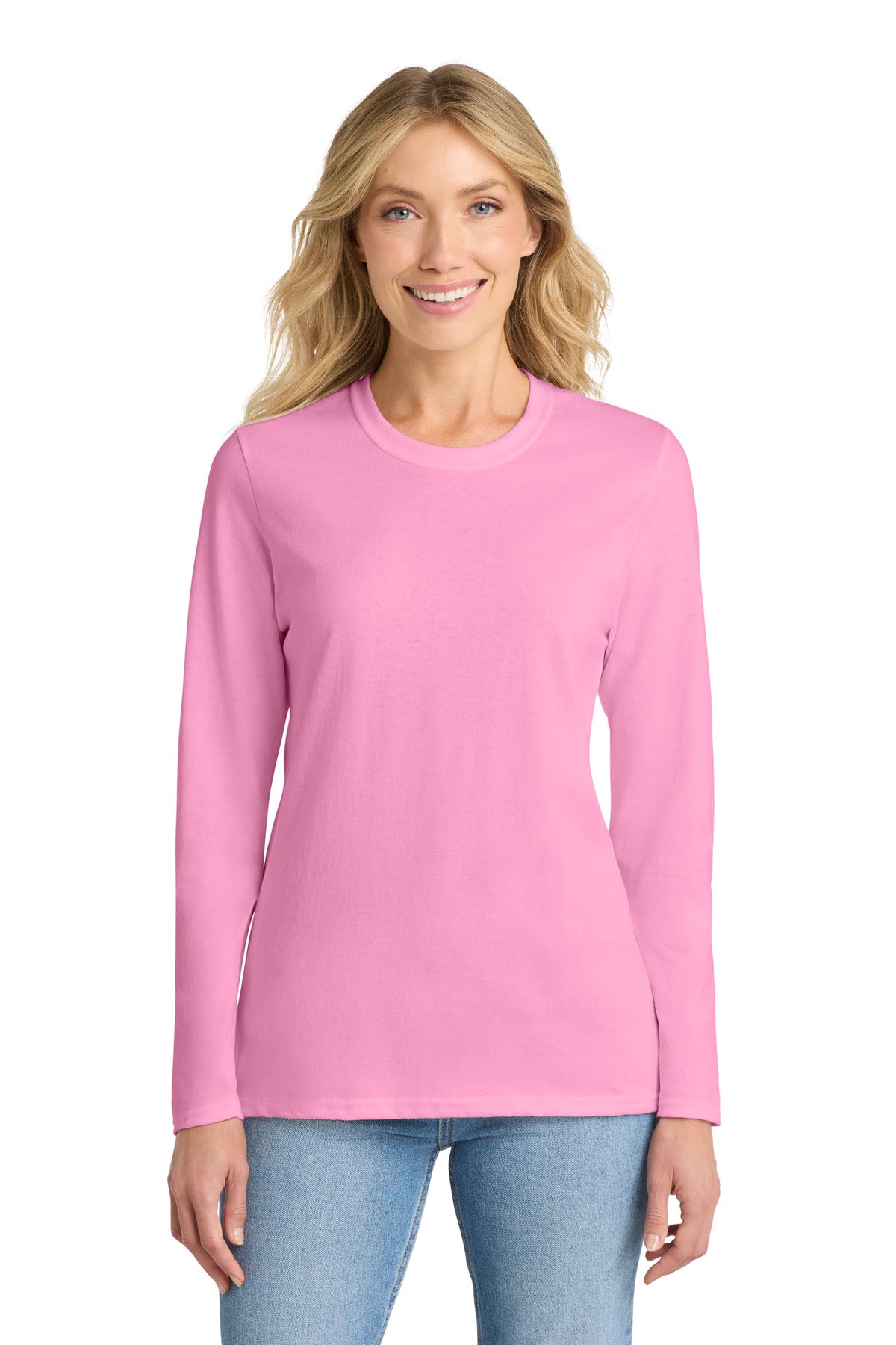 Port & Co™ Women's Long Sleeve Core Cotton Tee. LPC54LS