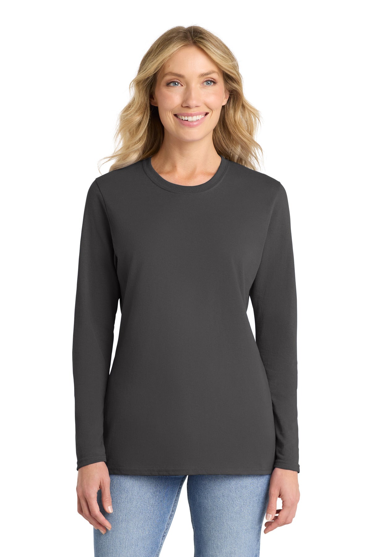 Port & Co™ Women's Long Sleeve Core Cotton Tee. LPC54LS