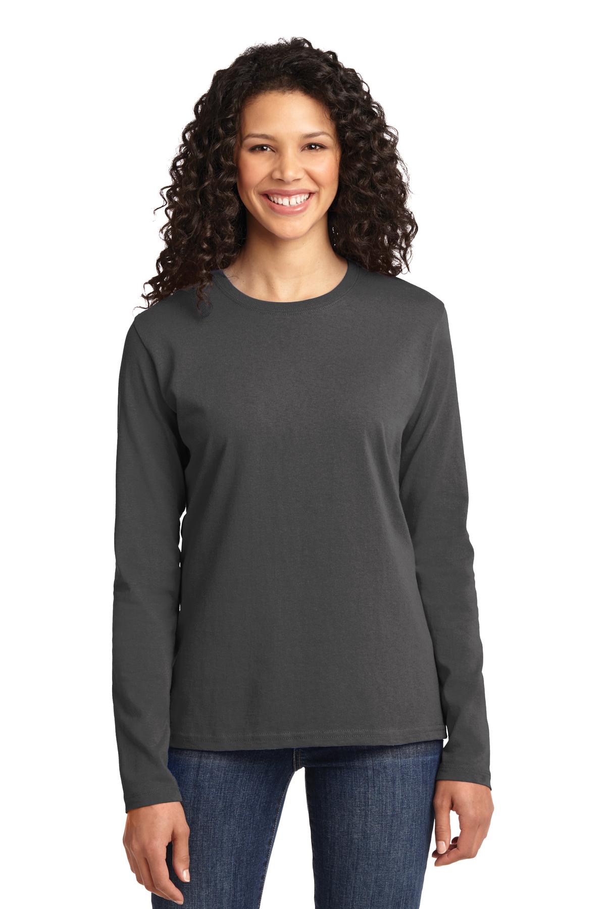 Port & Co™ Women's Long Sleeve Core Cotton Tee. LPC54LS