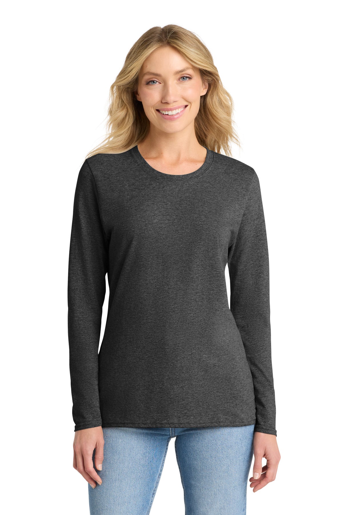 Port & Co™ Women's Long Sleeve Core Cotton Tee. LPC54LS