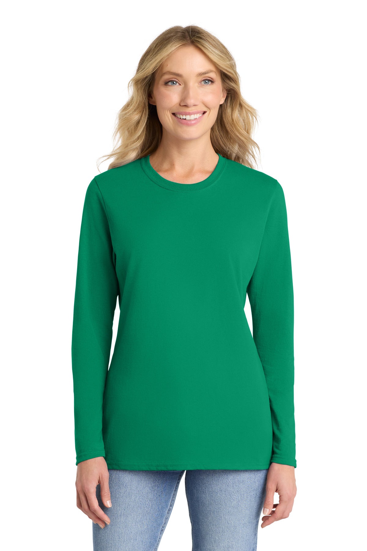 Port & Co™ Women's Long Sleeve Core Cotton Tee. LPC54LS