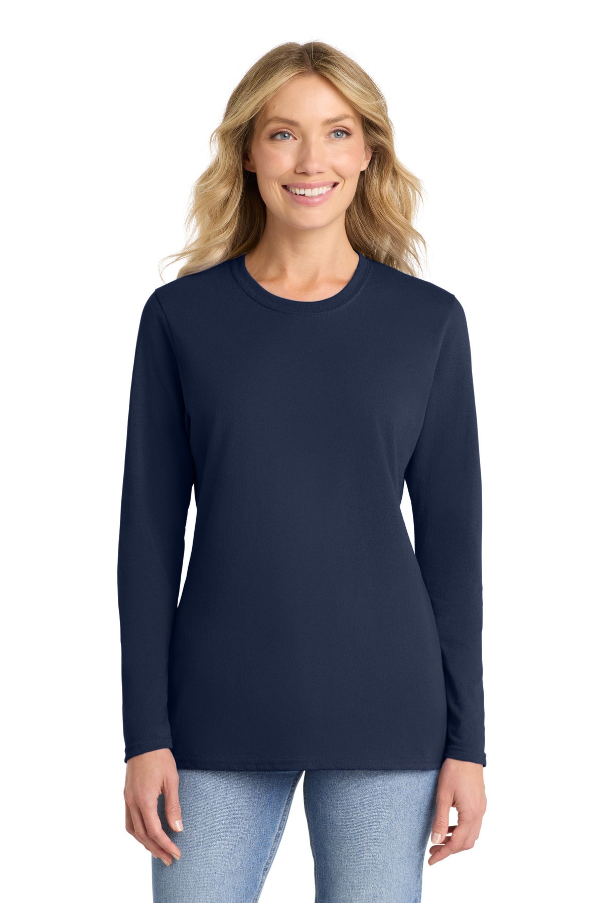 Port & Co™ Women's Long Sleeve Core Cotton Tee. LPC54LS